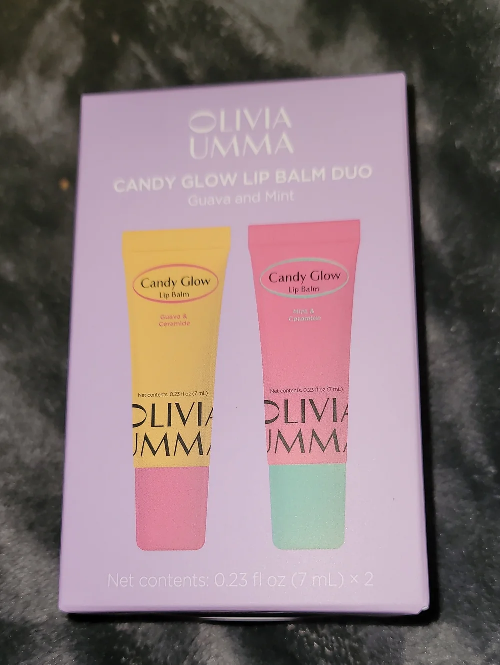 New OLIVIAUMMA Candy Glow Lip Balm Duo in Mint & Guava Double Pack